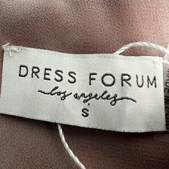 Dress Forum Womens Shift Dress Multicolor Floral Ruffle Hem Puff Sleeve Mini S - Picture 10 of 11